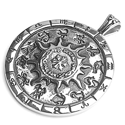 复古太阳神男士钛钢长款挂件吊坠