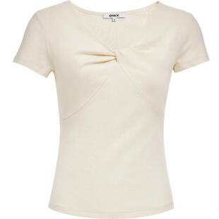 ONLY2026春季新款莱赛尔蝴蝶结V领修身纯色舒适弹力凉感正肩T恤女