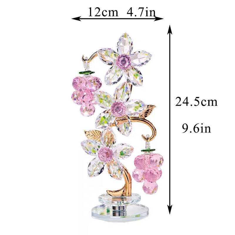 高档水晶葡萄花朵摆件电视柜创意房酒柜客厅玄关家居装饰礼物样品