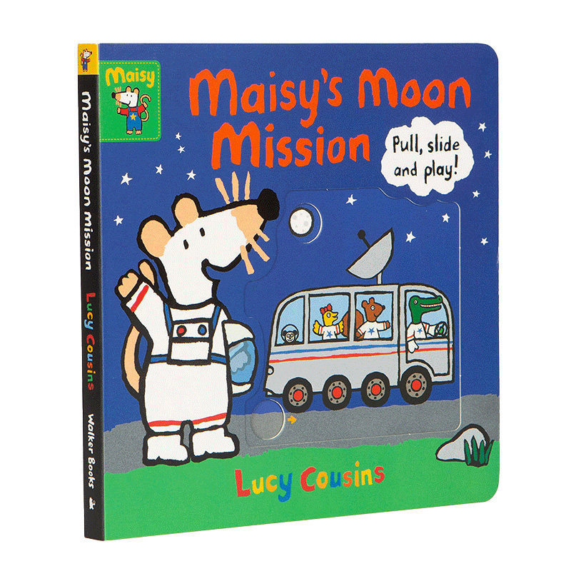 英文原版 Maisy's Moon Mission 小鼠波波：月球任务 互动机关操作纸板书 亲子读物 英语启蒙绘本学前早教书  Lucy Cousins