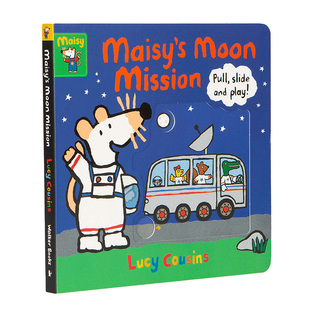 英文原版 Maisy's Moon Mission 小鼠波波：月球任务 互动机关操作纸板书 亲子读物 英语启蒙绘本学前早教书  Lucy Cousins