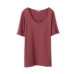 春夏2026新款纯棉短袖T恤女宽松大码低领半袖纯色体桖大领口上衣