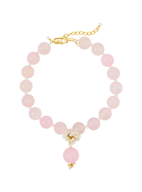 TWOR原创设计女粉色玛瑙裙摆手链