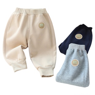 宝宝加绒裤子一体绒秋冬季外穿男女儿童运动裤婴幼儿休闲卫裤薄绒