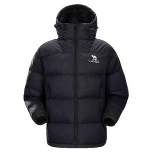 骆驼黑钻5 男装羽绒服防风拒水面包防寒服时尚连帽短款外套秋冬男