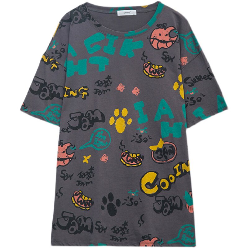 2025夏装新款加肥加大码纯棉短袖t恤女胖mm宽松显瘦遮肚子上衣女