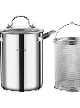 onlycook防飞溅304不锈钢油炸锅