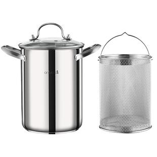 onlycook 加深304不锈钢油炸锅带滤网省油家用油炸专用小油锅炸串