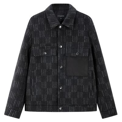 太平鸟男装格纹羊毛夹克