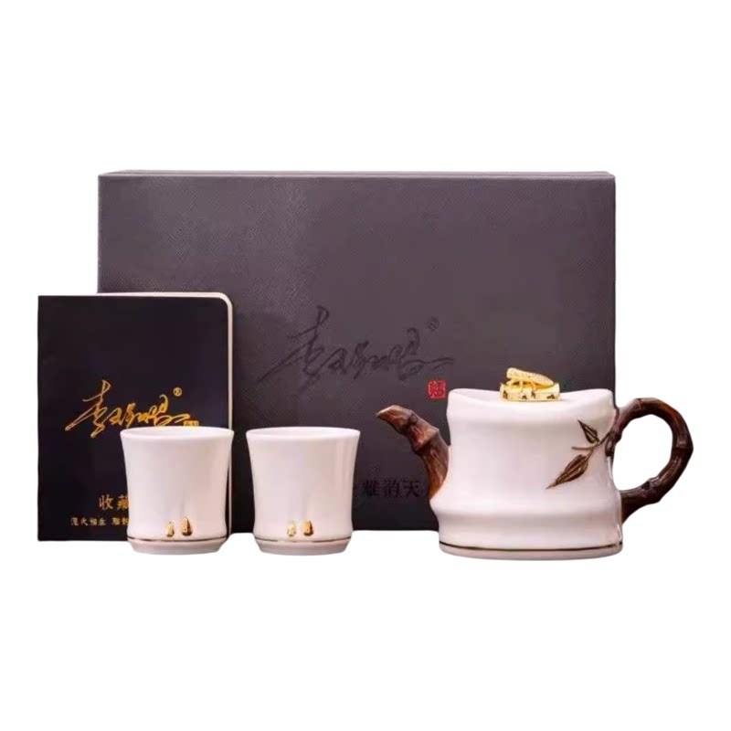 羊脂玉浮雕金蝉壶家用泡茶