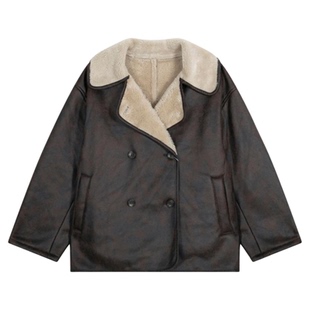 LOWRYS FARM外套女2025冬季新款复古巴恩风翻领厚夹克服580818