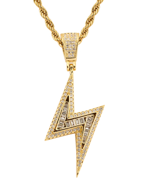 欧美潮牌锆石吊坠嘻哈金链子