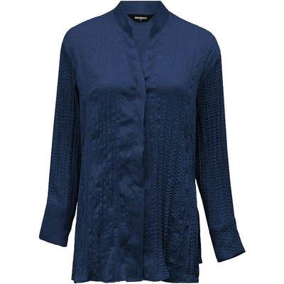 COCOBELLA缎面压褶两穿衬衫