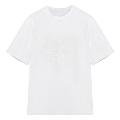 BLUE ERDOS 圆领直筒型带印花通勤短袖T恤B545H1006