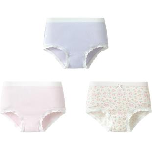巴拉巴拉女童内裤棉a类儿童三角短裤子亲肤中大童小童宝宝三条装
