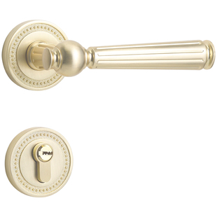 嘉森堡卧室门锁室内木门锁金色法式铜拉丝磁吸静音房间美式分体锁