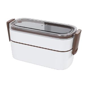 日本家之物语饭盒银离子便当盒双层食物收纳保鲜盒微波炉可加热