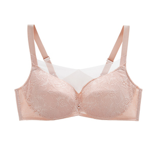 Comfit无钢圈大码大杯内衣女薄款大胸显小蕾丝网纱文胸CB00163