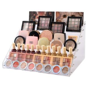 单色眼影盘大容量收纳盒气垫粉饼化妆品阶梯置物架网红同款口红架