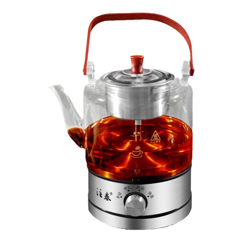 蒸汽煮茶器家用全自动保温小型玻璃黑茶壶喷淋式电煮热水泡茶壶1L