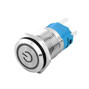 金属按钮开关自锁自复位防水小型圆形led带电源灯车12/16/19/22mm