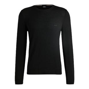 【100%羊毛】BOSS博斯 男士商务风刺绣徽标羊毛圆领毛衣