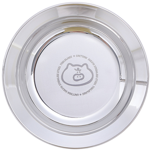 316食品级不锈钢盘家用深口盘子儿童饭盘个人专用卡通5寸小深盘