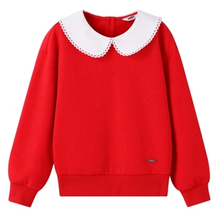 【商场同款】安奈儿童装女童卫衣秋保暖弹力AG411526