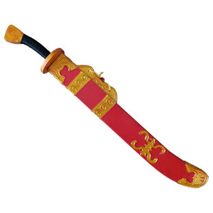 京剧腰刀戏剧道具衙役侍卫马汉戏曲影视表演练功木质黑色带鞘佩刀