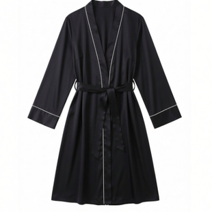 礼盒装性感真丝睡袍女春夏新款桑蚕丝短款纯欲晨袍家居服新婚送礼