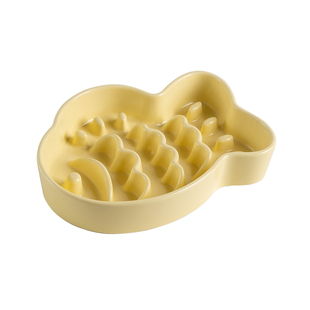 Petdebby鲷鱼烧陶瓷猫咪慢食碗狗狗舔舔盘多猫食盆防噎碗防黑下巴