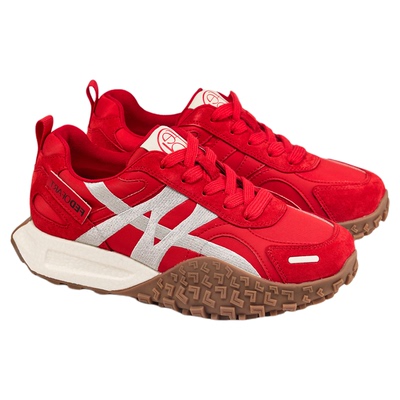 fed红色德训鞋秋季新款女鞋增高厚底鞋时尚阿甘鞋女S0903-ZCA387