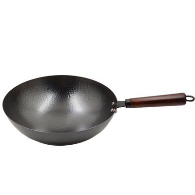 苏泊尔圆底尖底铁锅无涂层炒锅