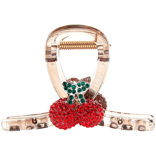 兰诺红色樱桃头发抓夹女高级感2026新款发量少后脑勺半扎发鲨鱼夹