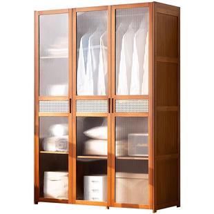 简易衣柜家用卧室出租房屋用组装实木儿童衣橱柜子置物架结实耐用