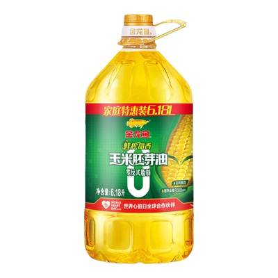 金龙鱼零反式脂肪鲜榨甜香玉米胚芽油6.18L*2