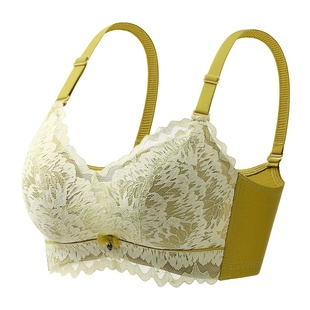 内衣女小胸聚拢加厚显大不空杯收副乳防下垂外扩蕾丝文胸罩无钢圈