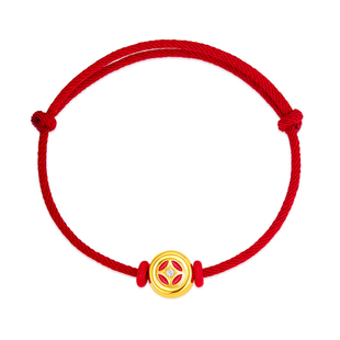 真我不凡S925银铜钱手绳新年2026新款本命年红绳铜钱手绳手饰女