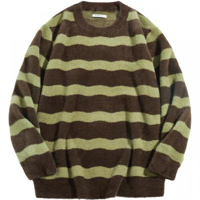 RS流石男装个性撞色波纹针织衫