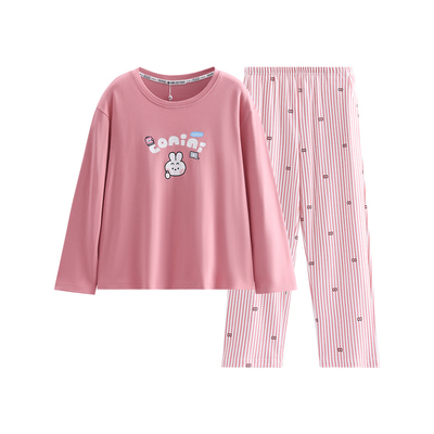 芬腾女士纯棉睡衣春秋布朗熊长袖