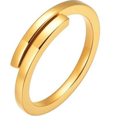明牌珠宝黄金开口戒指 足金活口女士戒时尚简约拥抱女戒AFM0225