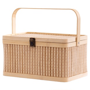 竹篮礼盒单手提腊肠鸡蛋瓜果特产螃蟹包装青团子水果端午粽子礼篮