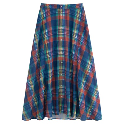 AZure法式复古彩色格子半裙短袖