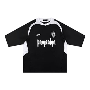 现货 Grailz LEARL夏季小众潮牌美式宽松阔版足球球衣圆领短袖T恤