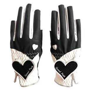 高尔夫球手套女士夏防晒薄款露指防滑耐磨韩版练习手套透气可触屏