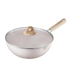 爱仕达不粘锅炒锅麦饭石色家用平底锅不沾电磁炉燃气灶专用炒菜锅