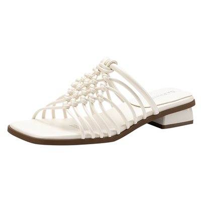 达芙妮编织百搭粗跟女凉拖