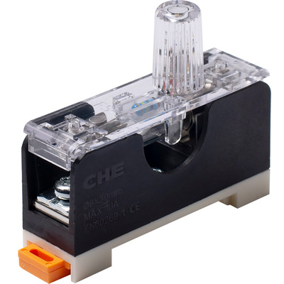 CHE导轨型保险丝座FS-101熔丝卡座220底座熔断器保险盒保险座带灯