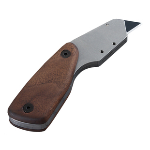 Nattools裁皮刀 梯形手工DIY皮革皮具制作 黑胡桃木柄 0晃动0变形