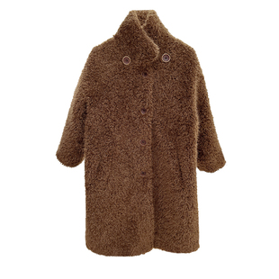 亲子装母子款毛毛外套皮草加绒男女童冬装大衣时尚长款中大童女装